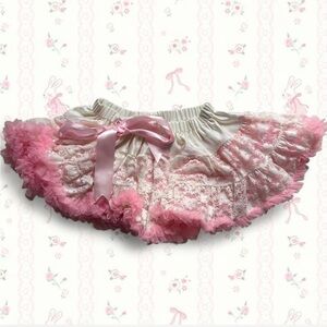 Y2K Miss Princess coquette pink lace ruffle mini skirt 🎀